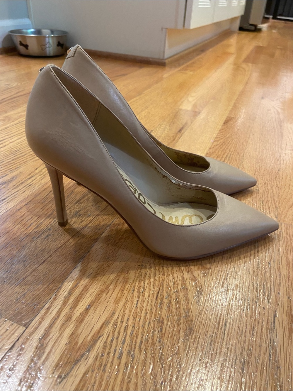 Sam Edelman Taupe Pointed-Toe Stiletto Pumps